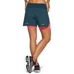 ASICS Road 2-N-1 5.5in Shorts Magnetic Blue / Flash Coral