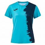 Joma Picasho Woman SS Tee Fluorescent Turquoise / Dark Navy
