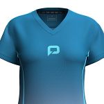 Pallap Technical Women's V-Neck T-Shirt Petrol Blue / Cyan Blue