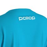 Pallap Women's V-Neck T-Shirt Cyan Blue / White