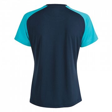 Joma Academy IV Woman SS Tee Navy Blue / Fluorescent Turquoise
