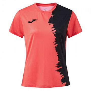 Joma Picasho Woman SS Tee Fluorescent Coral / Black