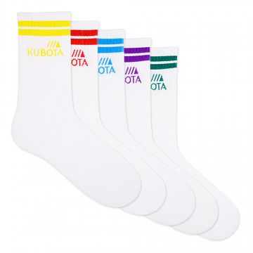 Kubota Sport Socks 5P White / Rainbow