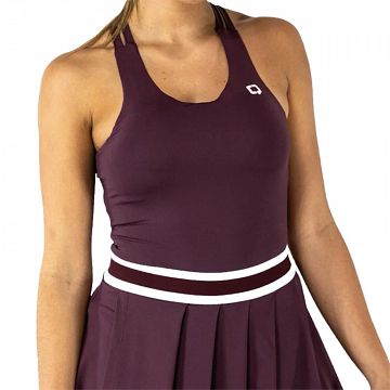 Quad Double Stripes Tank Top Burgundy
