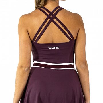 Quad Double Stripes Tank Top Burgundy