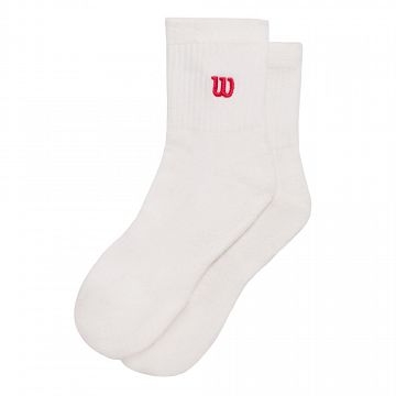 Wilson Quarter-Top Socks 1P Bright White / Infrared