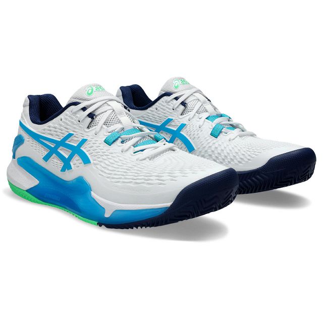 ASICS Gel-Resolution 9 Clay White / Digital Aqua