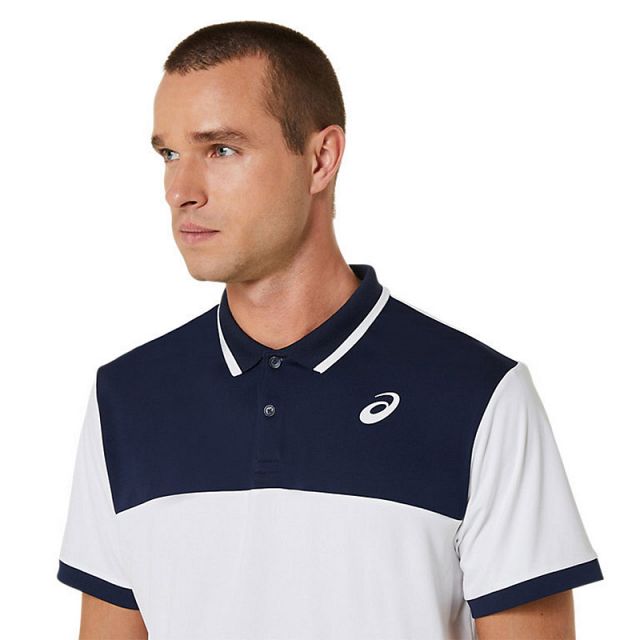 ASICS Court Polo Shirt Brilliant White / Midnight