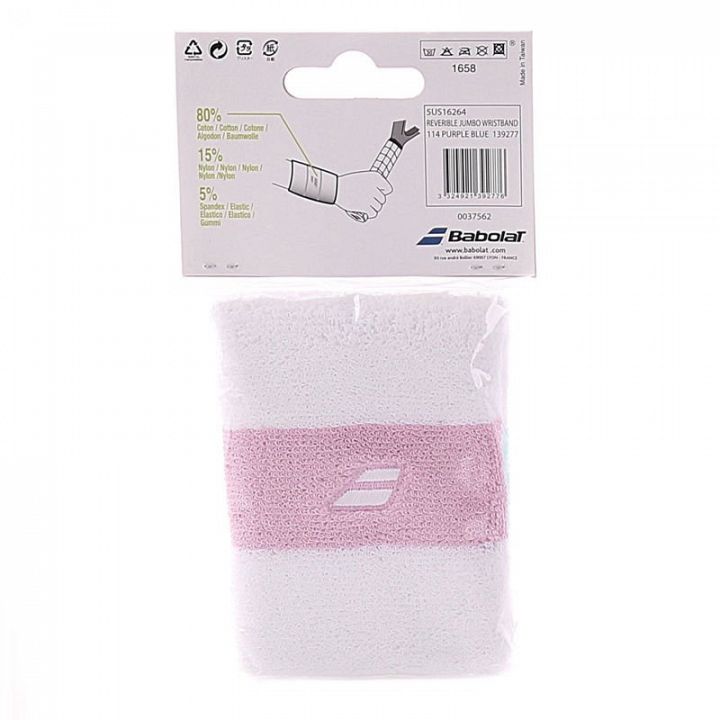 Babolat Jumbo Wristband x2 White / Pink / Celadon