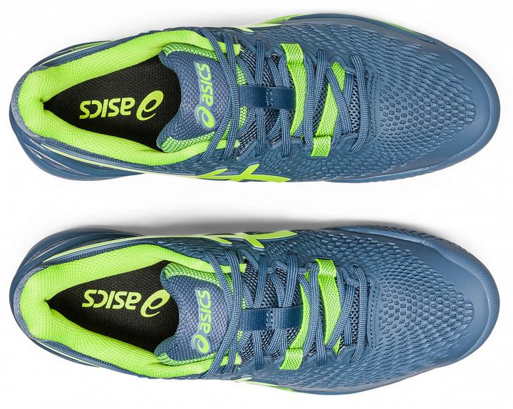 ASICS Gel-Resolution 9 Clay Steel Blue / Hazard Green
