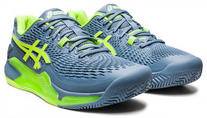 ASICS Gel-Resolution 9 Clay Steel Blue / Hazard Green