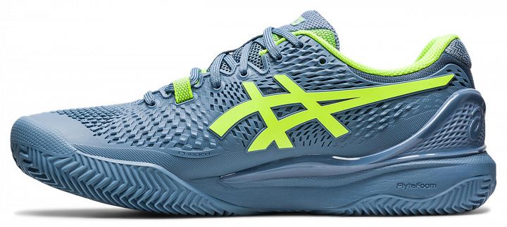 ASICS Gel-Resolution 9 Clay Steel Blue / Hazard Green