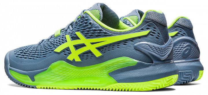 ASICS Gel-Resolution 9 Clay Steel Blue / Hazard Green