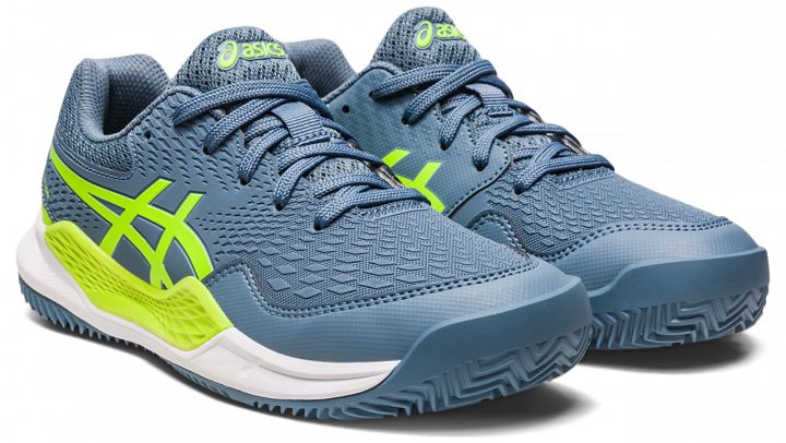 ASICS Gel-Resolution 9 GS Clay Steel Blue / Hazard Green