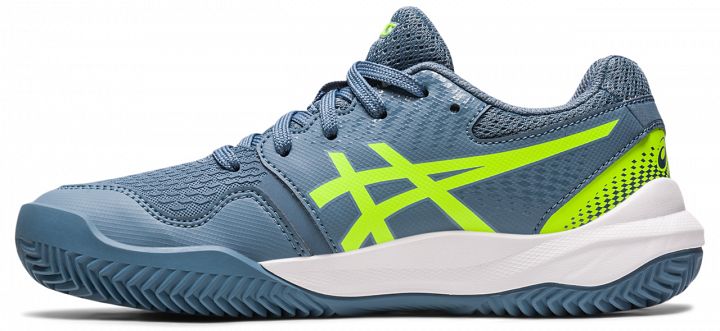 ASICS Gel-Resolution 9 GS Clay Steel Blue / Hazard Green