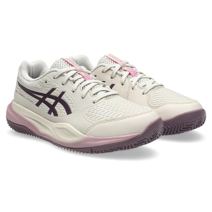 ASICS Gel-Resolution X GS Clay Soft Oat / Dark Aubergine
