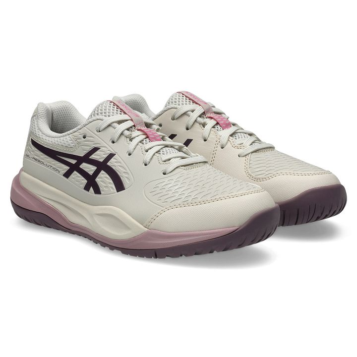 ASICS Gel-Resolution X GS Soft Oat / Dark Aubergine