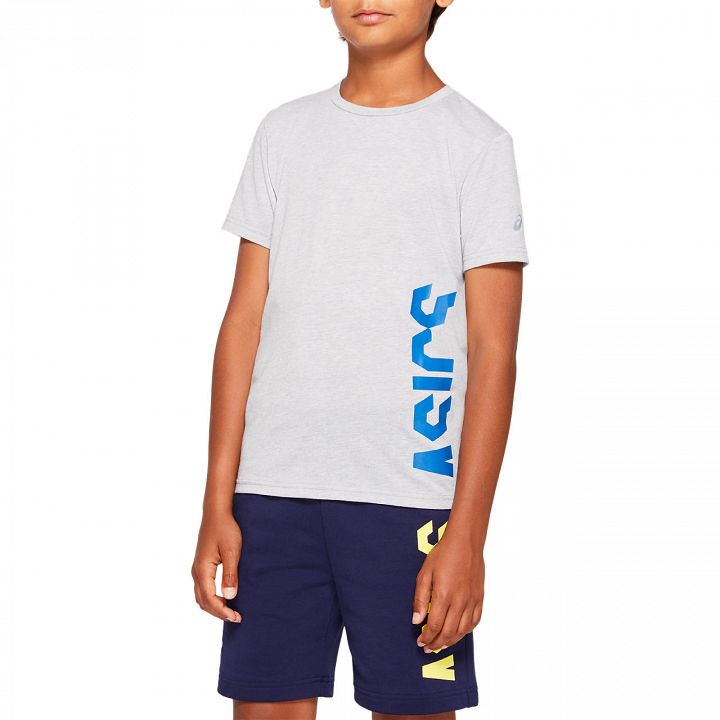 ASICS Boys Cropped SS Tee Mid Grey Heather
