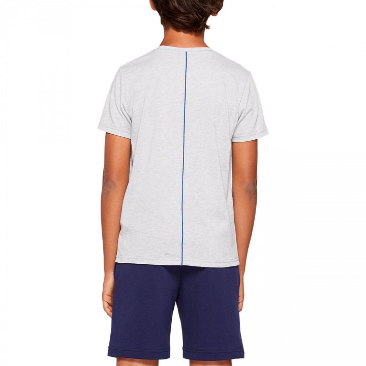 ASICS Boys Cropped SS Tee Mid Grey Heather