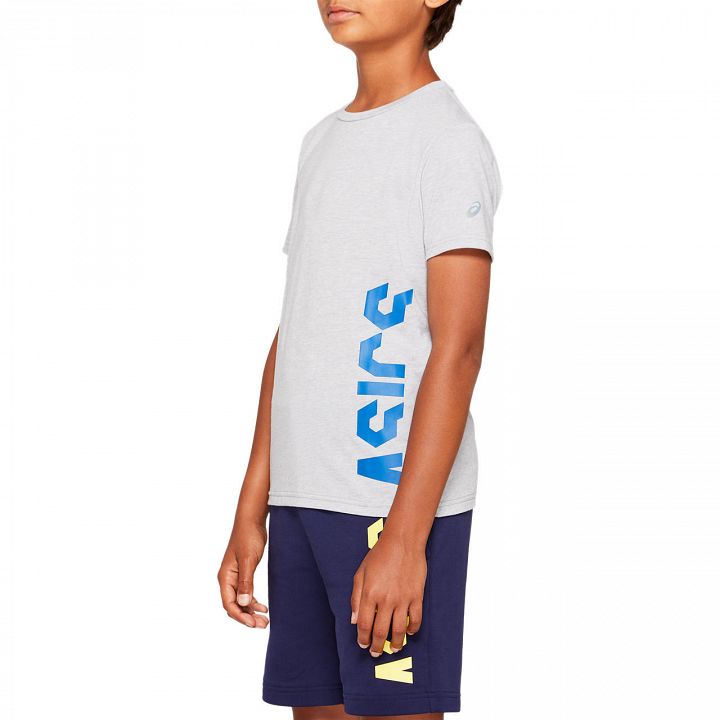 ASICS Boys Cropped SS Tee Mid Grey Heather