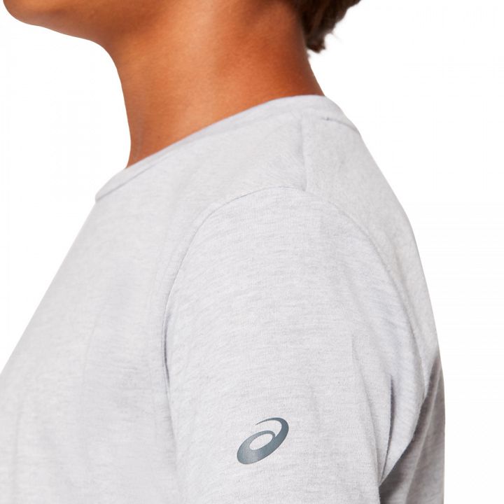 ASICS Boys Cropped SS Tee Mid Grey Heather