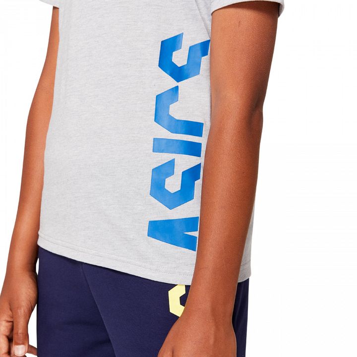 ASICS Boys Cropped SS Tee Mid Grey Heather
