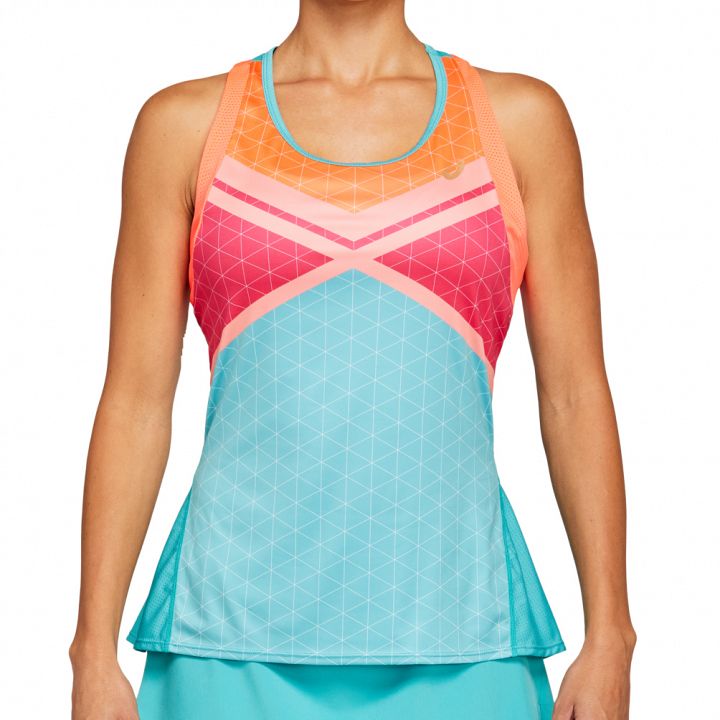 ASICS Tennis Graphic Tank Techno Cyan