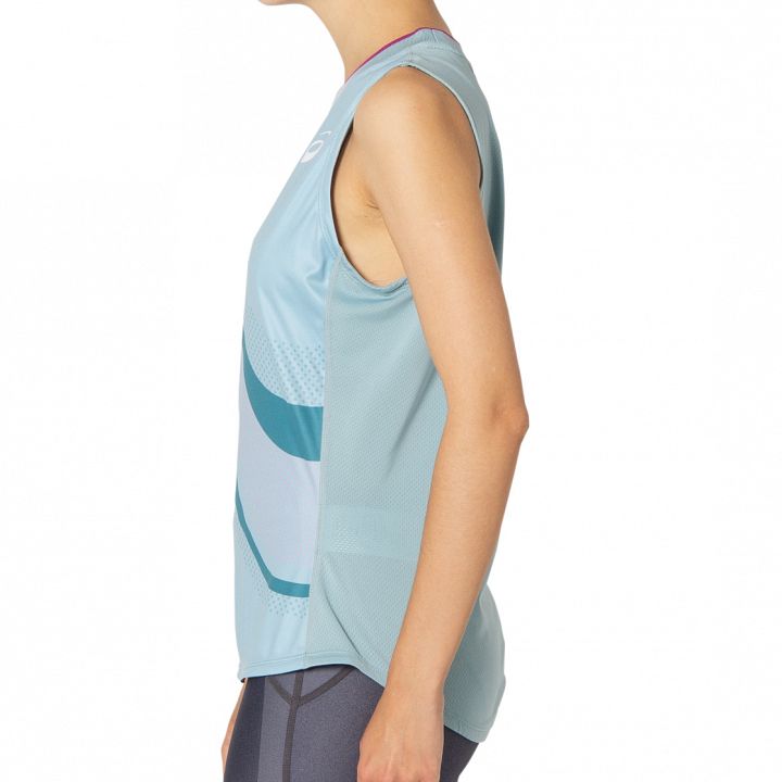 ASICS Match Graphic Tank Smoke Blue