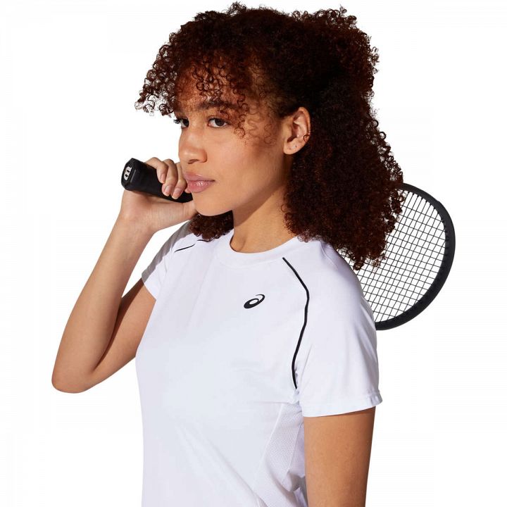 ASICS Court Piping SS Tee Brilliant White