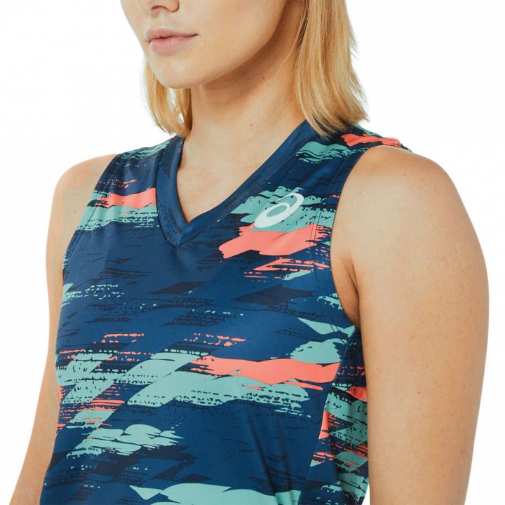 ASICS Women Match Graphic Tank Light Indigo