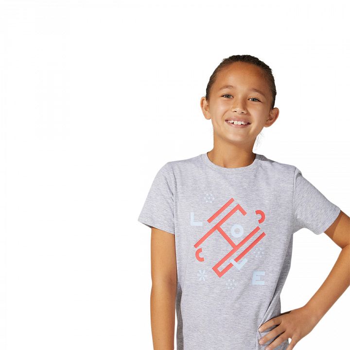 ASICS Girls Tennis SS Tee Mid Grey Heather