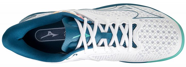 Mizuno Wave Exceed Tour 5 AC White / Moroccan Blue / Turquoise