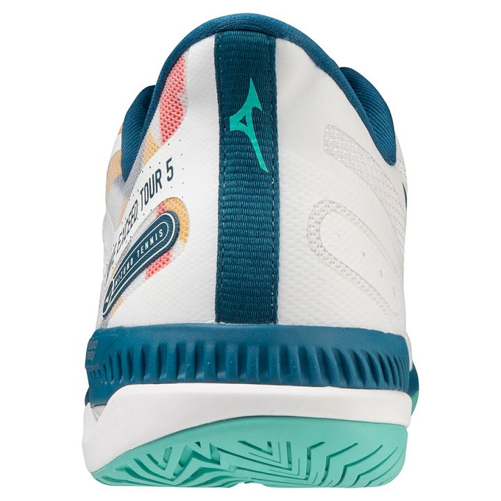 Mizuno Wave Exceed Tour 5 AC White / Moroccan Blue / Turquoise