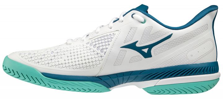 Mizuno Wave Exceed Tour 5 AC White / Moroccan Blue / Turquoise