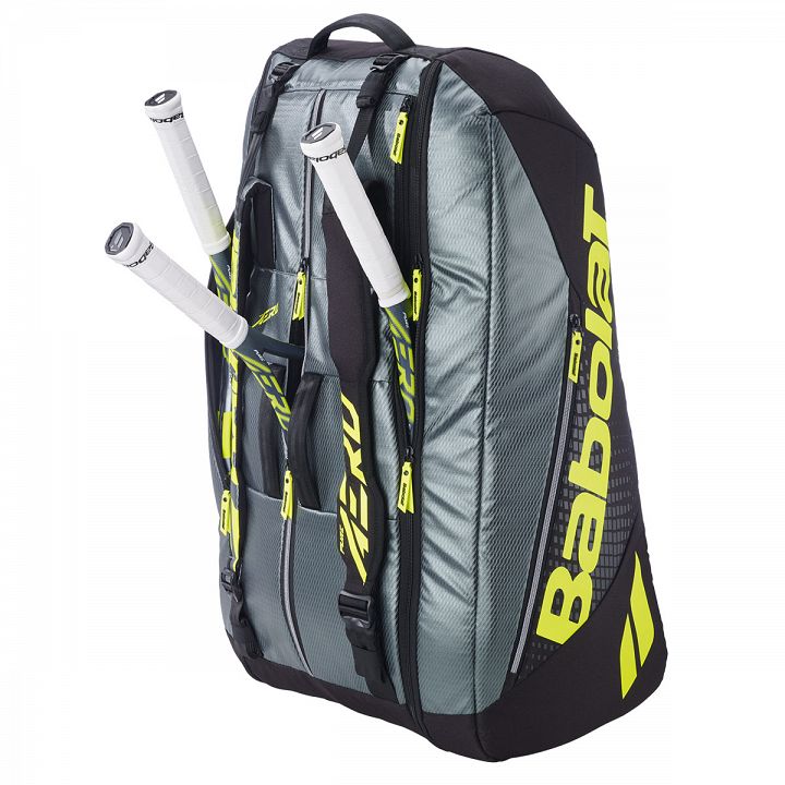 Babolat Pure Aero Gen-10 Racketbag 12R Metallic Grey / Black / Fluo Yellow