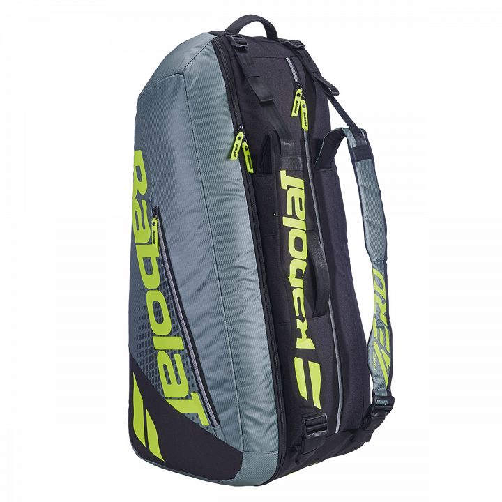 Babolat Pure Aero Gen-10 Racketbag 6R Metallic Grey / Black / Fluo Yellow