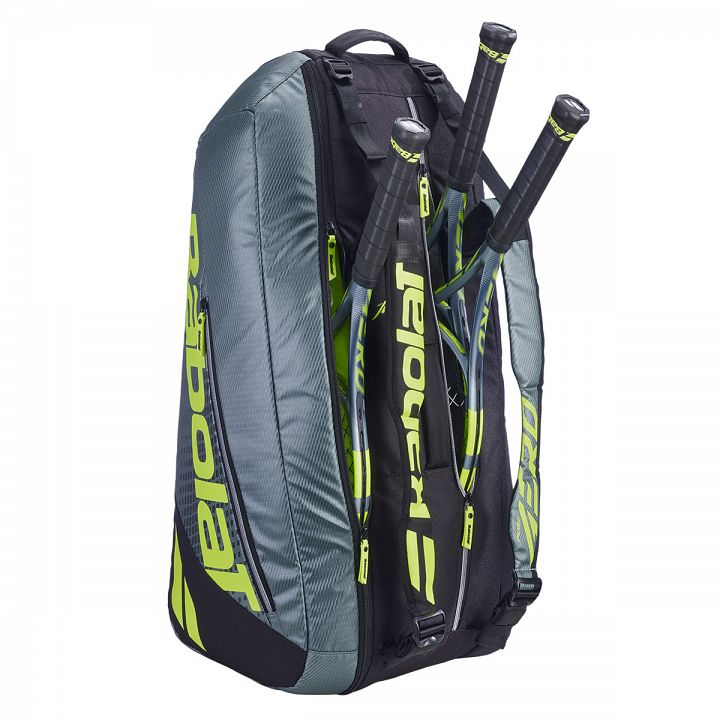 Babolat Pure Aero Gen-10 Racketbag 6R Metallic Grey / Black / Fluo Yellow