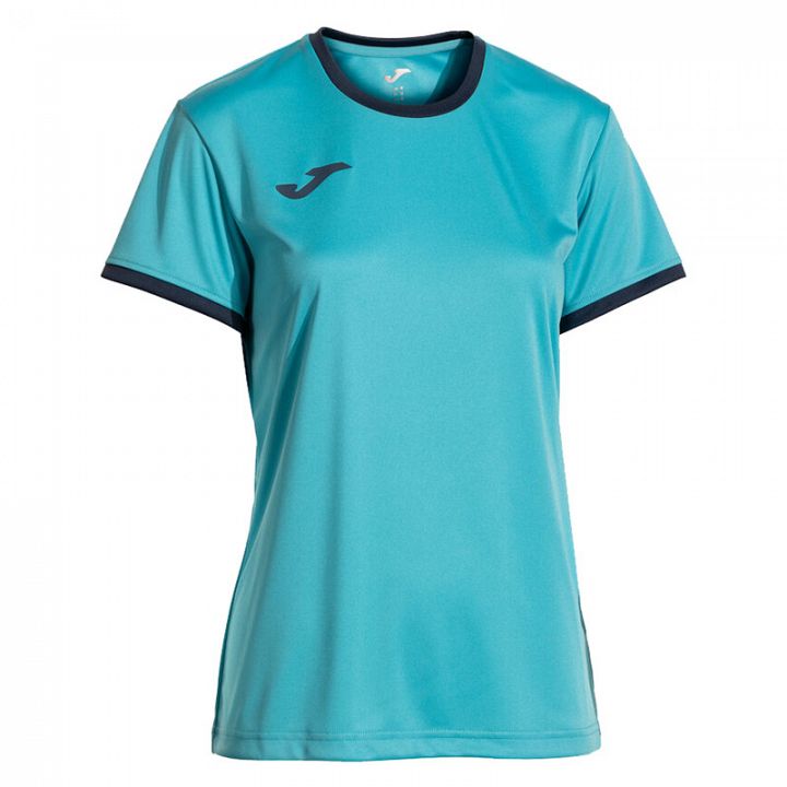 Joma Combi Premium Woman SS Tee Fluorescent Turquoise / Navy Blue