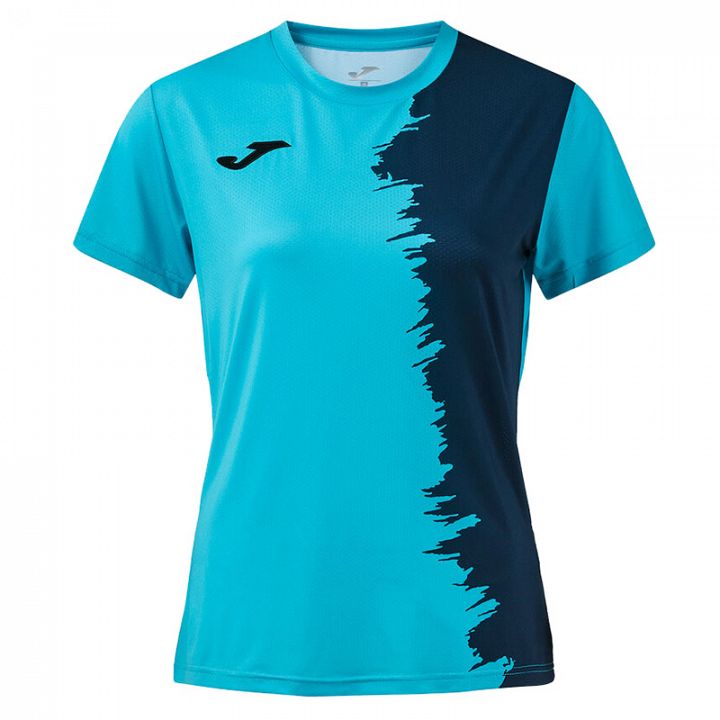 Joma Picasho Woman SS Tee Fluorescent Turquoise / Dark Navy