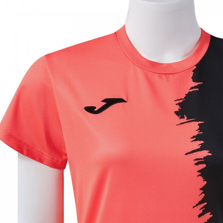 Joma Picasho Woman SS Tee Fluorescent Coral / Black