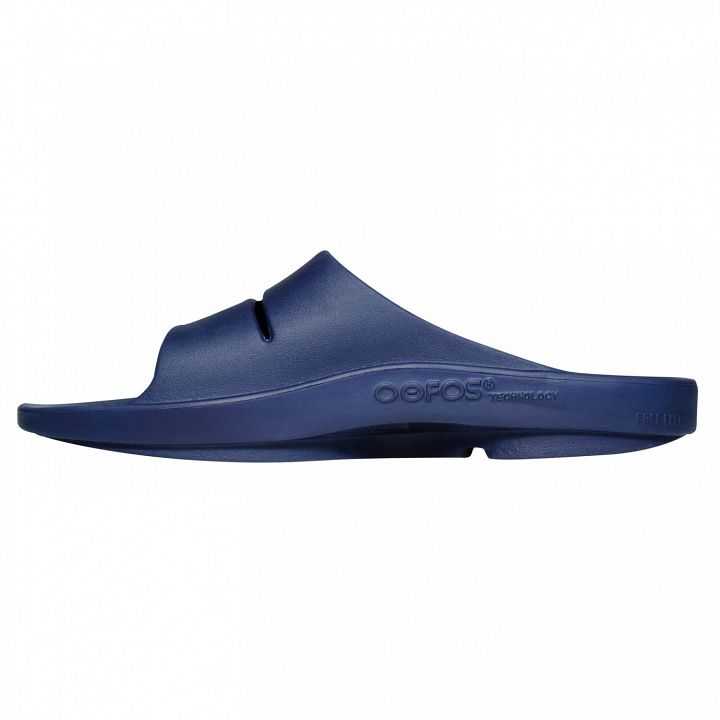 OOFOS OOahh Slide Sandal Navy - Klapki
