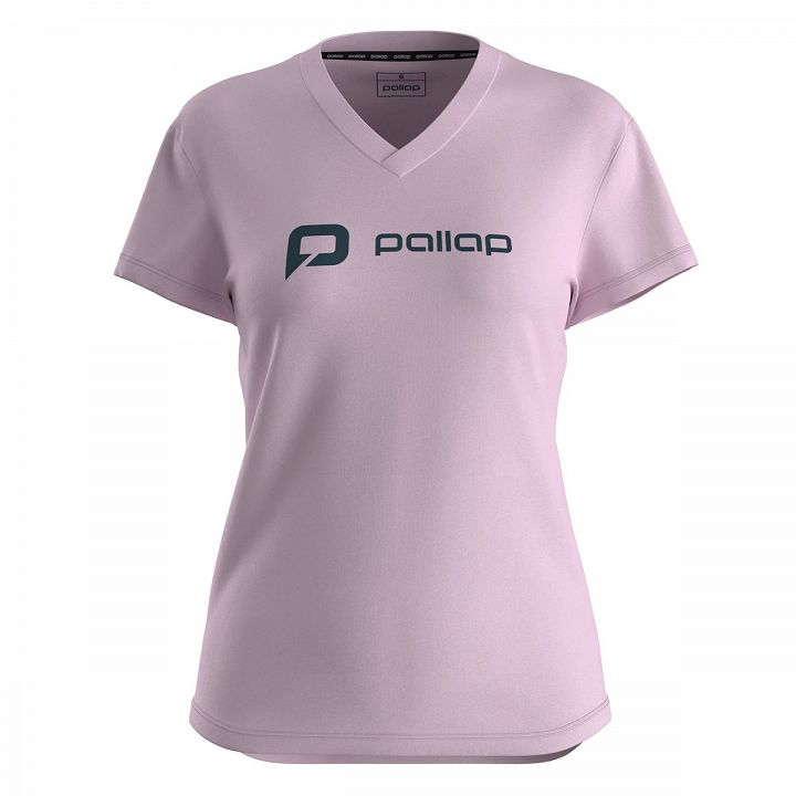 Pallap Women's V-Neck T-Shirt Clear Pink / Carbonium