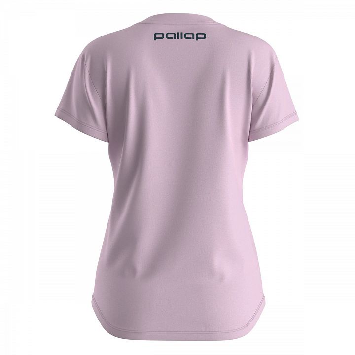 Pallap Women's V-Neck T-Shirt Clear Pink / Carbonium