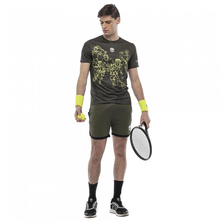 Hydrogen Sketch Tech T-Shirt Military Green