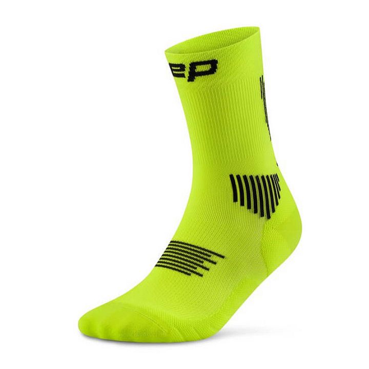 CEP Core Run Mid Cut Socks 5.0 Lime / Black