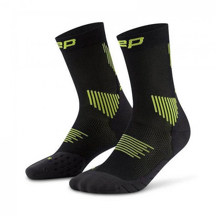 CEP Core Run Mid Cut Socks 5.0 Black / Lime