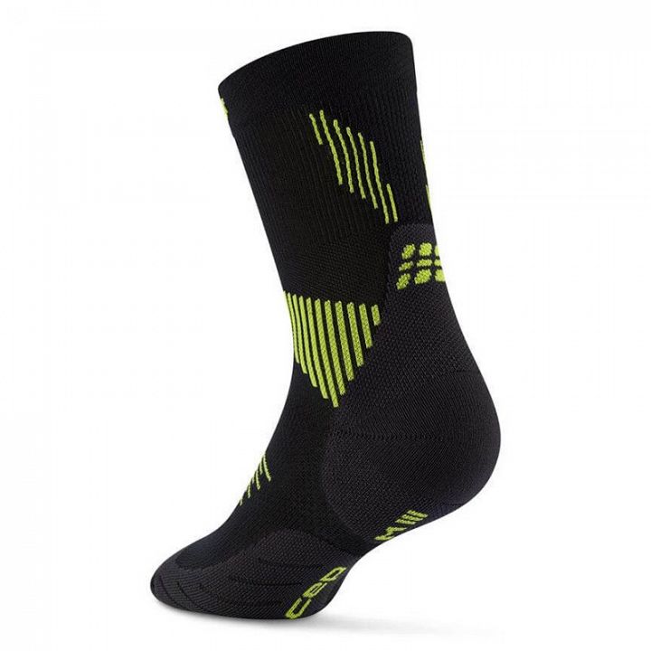 CEP Core Run Mid Cut Socks 5.0 Black / Lime
