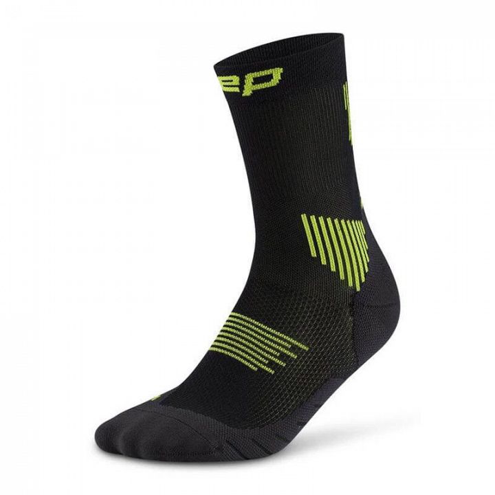 CEP Core Run Mid Cut Socks 5.0 Black / Lime