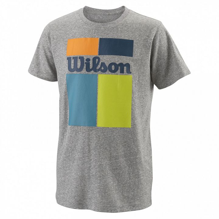 Wilson Boy's Grid Tech Tee Heather Grey