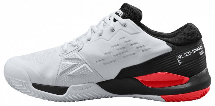 Wilson Rush Pro Ace Clay White / Black / Poppy Red